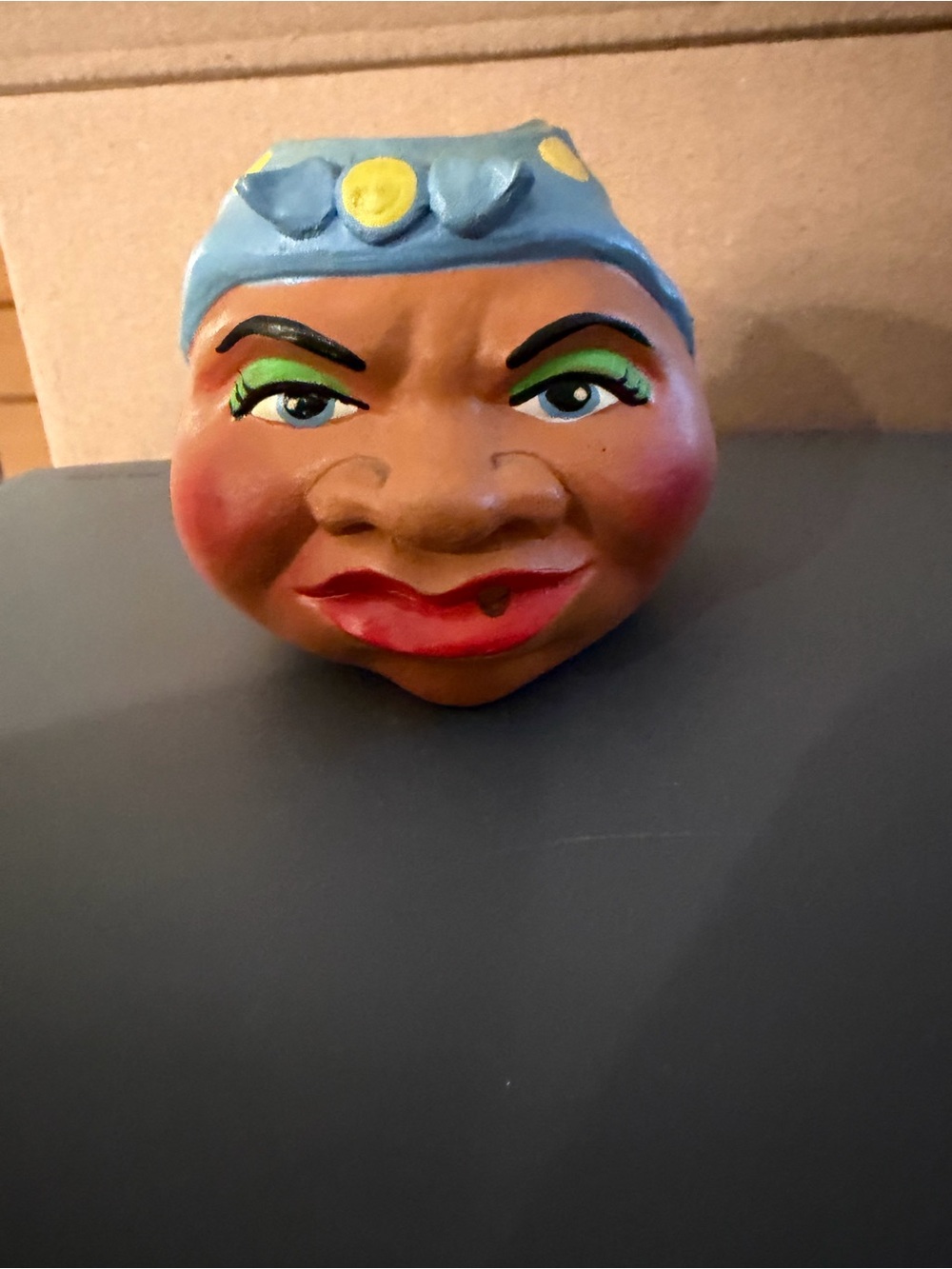 Woman’s Caribbean Face Folk Art Ash Tray